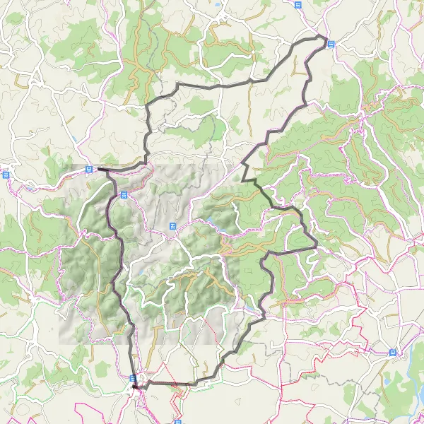 Mapa miniatúra "Okružná cyklotrasa Kyjov - Lichov - Losky - Kyjov" cyklistická inšpirácia v Jihovýchod, Czech Republic. Vygenerované cyklistickým plánovačom trás Tarmacs.app