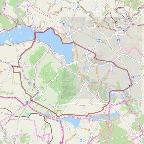 Mapa miniatúra "Gravel Magistrála Podivín" cyklistická inšpirácia v Jihovýchod, Czech Republic. Vygenerované cyklistickým plánovačom trás Tarmacs.app