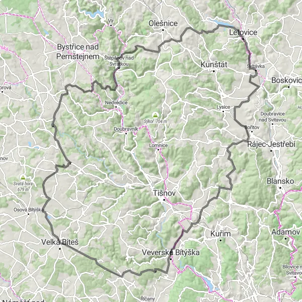 Mapa miniatúra "Výlet kolem Žernovníku" cyklistická inšpirácia v Jihovýchod, Czech Republic. Vygenerované cyklistickým plánovačom trás Tarmacs.app