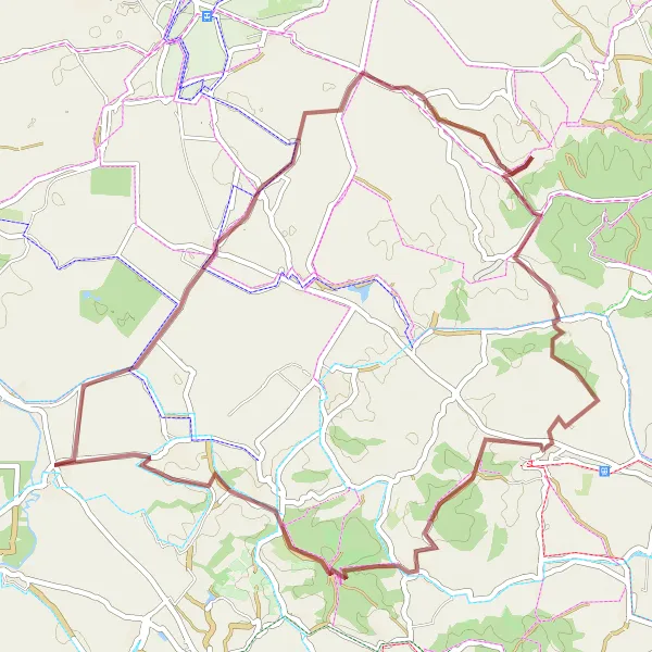 Miniatura mapy "Trasa gravelowa do Nedánova i Poutní areál U Svatého" - trasy rowerowej w Jihovýchod, Czech Republic. Wygenerowane przez planer tras rowerowych Tarmacs.app
