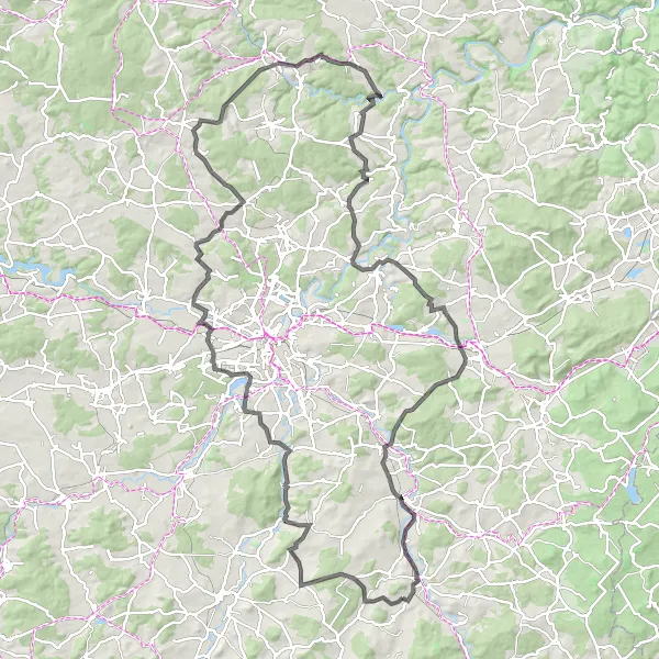 Map miniature of "Předenice to Blovice Extended Route" cycling inspiration in Jihozápad, Czech Republic. Generated by Tarmacs.app cycling route planner