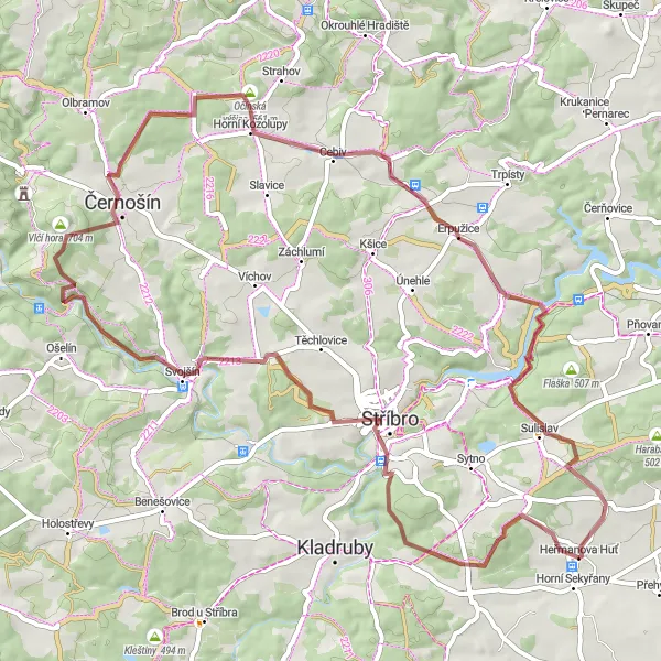 Karten-Miniaturansicht der Radinspiration "Abenteuerliche Radtour um Heřmanova Huť" in Jihozápad, Czech Republic. Erstellt vom Tarmacs.app-Routenplaner für Radtouren