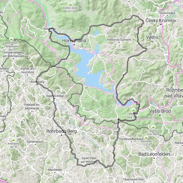 Mapa miniatúra "Výlet na cestnej cyklistike" cyklistická inšpirácia v Jihozápad, Czech Republic. Vygenerované cyklistickým plánovačom trás Tarmacs.app