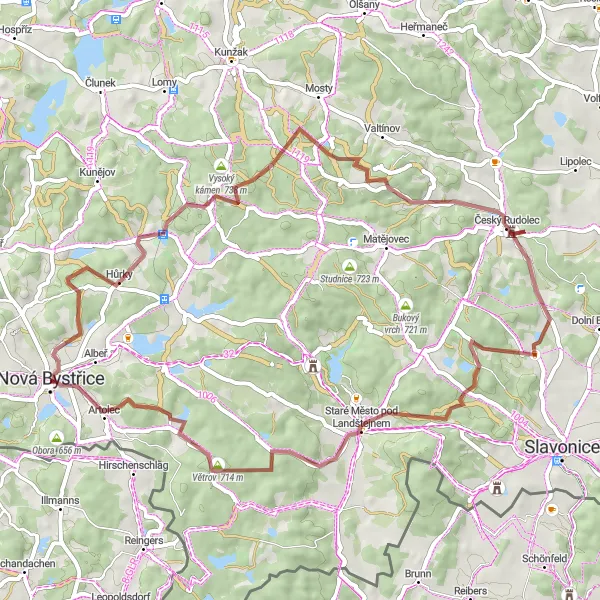 Miniaturní mapa "Challenging Gravel Expedition - Veclovský Vrch Trail" inspirace pro cyklisty v oblasti Jihozápad, Czech Republic. Vytvořeno pomocí plánovače tras Tarmacs.app