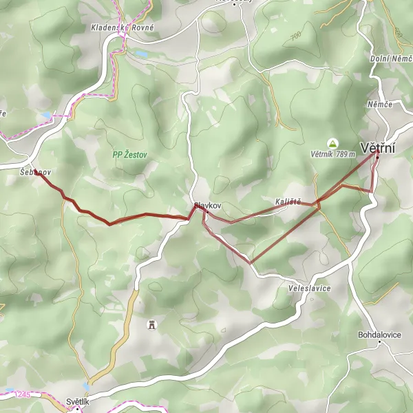 Miniaturní mapa "Trasa Šebanov" inspirace pro cyklisty v oblasti Jihozápad, Czech Republic. Vytvořeno pomocí plánovače tras Tarmacs.app