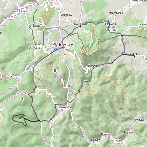 Karten-Miniaturansicht der Radinspiration "Malá Beskydská okruh" in Moravskoslezsko, Czech Republic. Erstellt vom Tarmacs.app-Routenplaner für Radtouren