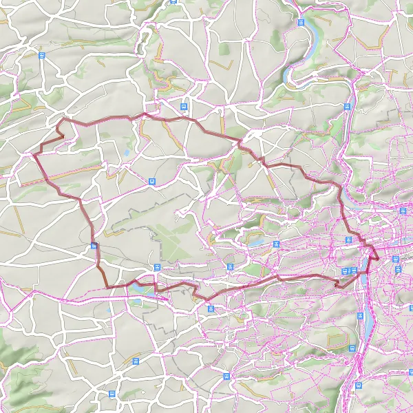 Map miniature of "Off-Road Adventure" cycling inspiration in Praha, Czech Republic. Generated by Tarmacs.app cycling route planner