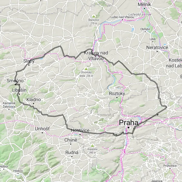Miniaturní mapa "Cyklistická trasa Kbely - Malivy - Zlončice" inspirace pro cyklisty v oblasti Praha, Czech Republic. Vytvořeno pomocí plánovače tras Tarmacs.app