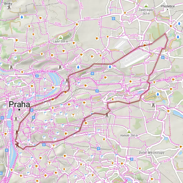 Miniatura mapy "Natura i historia na wyciągnięcie ręki" - trasy rowerowej w Praha, Czech Republic. Wygenerowane przez planer tras rowerowych Tarmacs.app