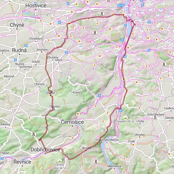 Miniatura mapy "Przygoda wśród przyrody" - trasy rowerowej w Praha, Czech Republic. Wygenerowane przez planer tras rowerowych Tarmacs.app