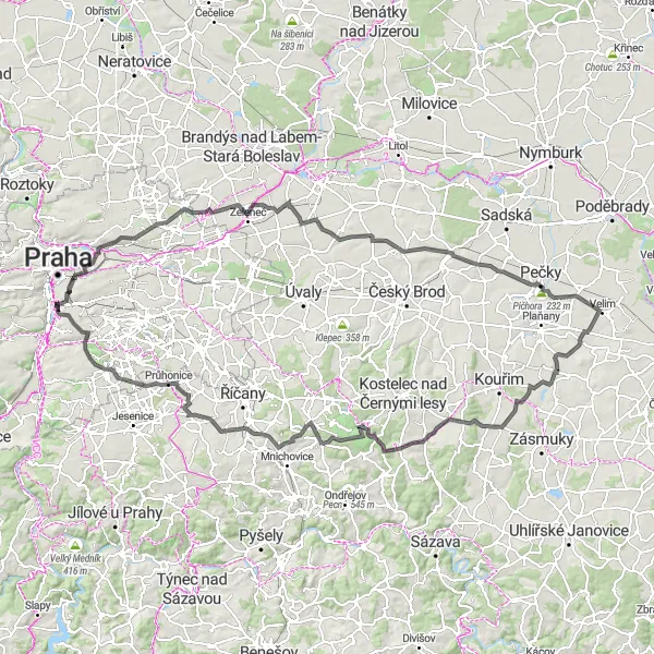 Miniatura mapy "Przewodnik po historycznych szlakach rowerowych z Vysehradu" - trasy rowerowej w Praha, Czech Republic. Wygenerowane przez planer tras rowerowych Tarmacs.app