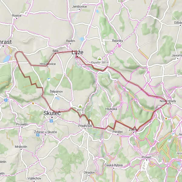 Miniatura mapy "Trasa gravelowa przez Hněvětice" - trasy rowerowej w Severovýchod, Czech Republic. Wygenerowane przez planer tras rowerowych Tarmacs.app