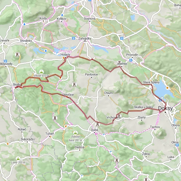 Map miniature of "The Hidden Gems" cycling inspiration in Severovýchod, Czech Republic. Generated by Tarmacs.app cycling route planner