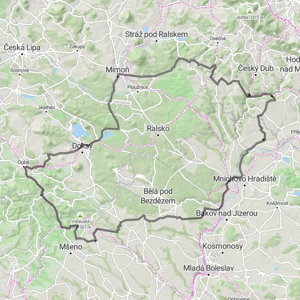 Map miniature of "The Hill Climb Challenge" cycling inspiration in Severovýchod, Czech Republic. Generated by Tarmacs.app cycling route planner