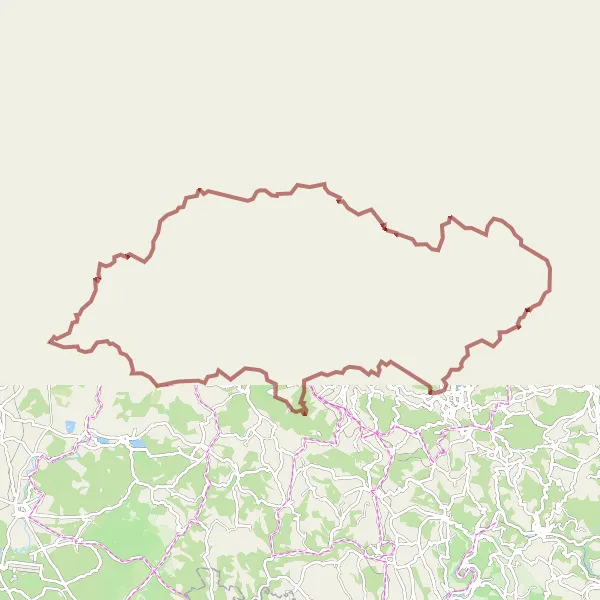 Karten-Miniaturansicht der Radinspiration "Ausgedehnte Gravel-Tour rund um Jablonné v Podještědí" in Severovýchod, Czech Republic. Erstellt vom Tarmacs.app-Routenplaner für Radtouren