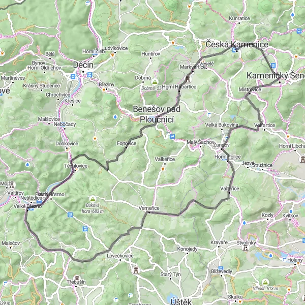 Karten-Miniaturansicht der Radinspiration "Entdeckungstour um Haslice" in Severovýchod, Czech Republic. Erstellt vom Tarmacs.app-Routenplaner für Radtouren