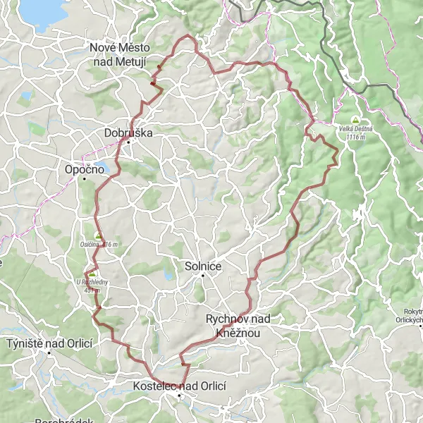 Miniaturní mapa "Orlické hory v záběru" inspirace pro cyklisty v oblasti Severovýchod, Czech Republic. Vytvořeno pomocí plánovače tras Tarmacs.app