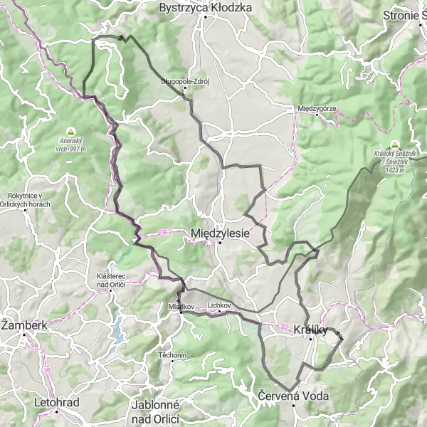 Miniaturní mapa "Vyjížďka směrem Dolní Hedeč" inspirace pro cyklisty v oblasti Severovýchod, Czech Republic. Vytvořeno pomocí plánovače tras Tarmacs.app