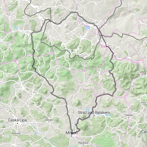 Map miniature of "Stožecké Challenge" cycling inspiration in Severovýchod, Czech Republic. Generated by Tarmacs.app cycling route planner