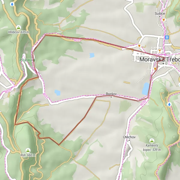 Map miniature of "Scenic Gravel Ride" cycling inspiration in Severovýchod, Czech Republic. Generated by Tarmacs.app cycling route planner