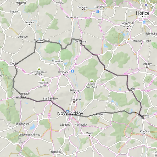 Map miniature of "Historical Sites and Scenic Routes" cycling inspiration in Severovýchod, Czech Republic. Generated by Tarmacs.app cycling route planner