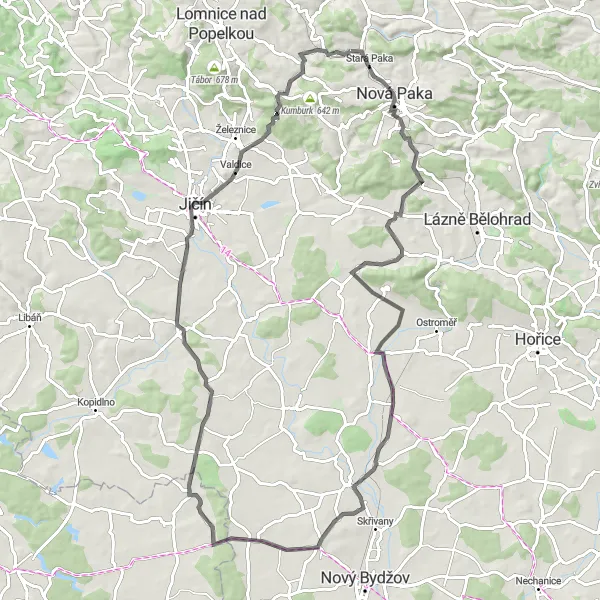 Miniaturní mapa "Cyklotrasa Choteč - Sedličky" inspirace pro cyklisty v oblasti Severovýchod, Czech Republic. Vytvořeno pomocí plánovače tras Tarmacs.app