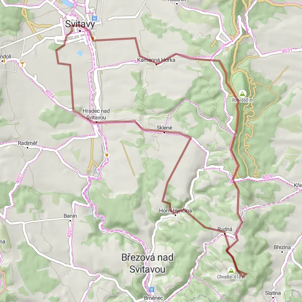 Map miniature of "Janůvské čihadlo Gravel Adventure" cycling inspiration in Severovýchod, Czech Republic. Generated by Tarmacs.app cycling route planner