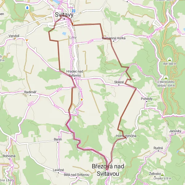 Map miniature of "Ottendorferův dům Exploration" cycling inspiration in Severovýchod, Czech Republic. Generated by Tarmacs.app cycling route planner