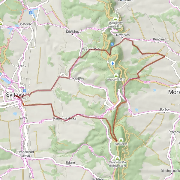 Map miniature of "Strážný vrch Challenge" cycling inspiration in Severovýchod, Czech Republic. Generated by Tarmacs.app cycling route planner