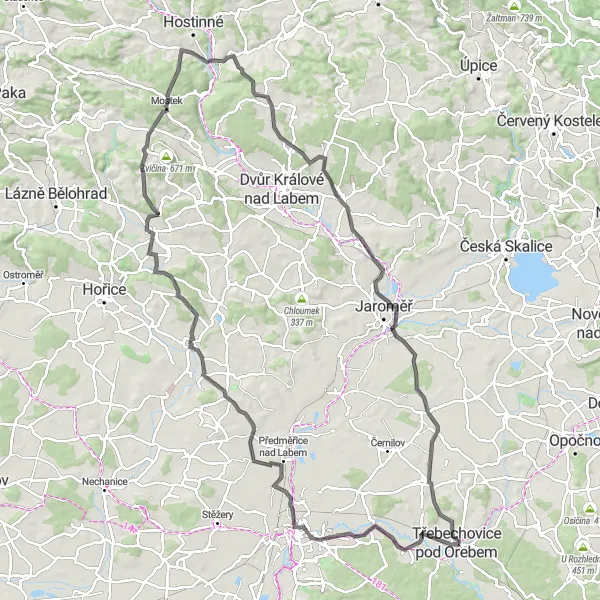 Map miniature of "Orlické Mountains Challenge" cycling inspiration in Severovýchod, Czech Republic. Generated by Tarmacs.app cycling route planner