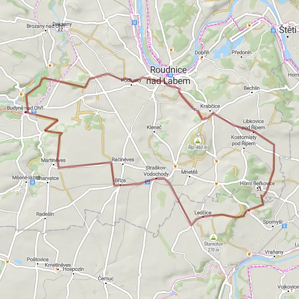Karten-Miniaturansicht der Radinspiration "Gravel-Abenteuer rund um Kamenná Hláska" in Severozápad, Czech Republic. Erstellt vom Tarmacs.app-Routenplaner für Radtouren
