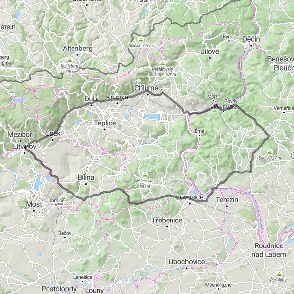 Miniaturní mapa "Cesta Špičák - Louka u Litvínova" inspirace pro cyklisty v oblasti Severozápad, Czech Republic. Vytvořeno pomocí plánovače tras Tarmacs.app