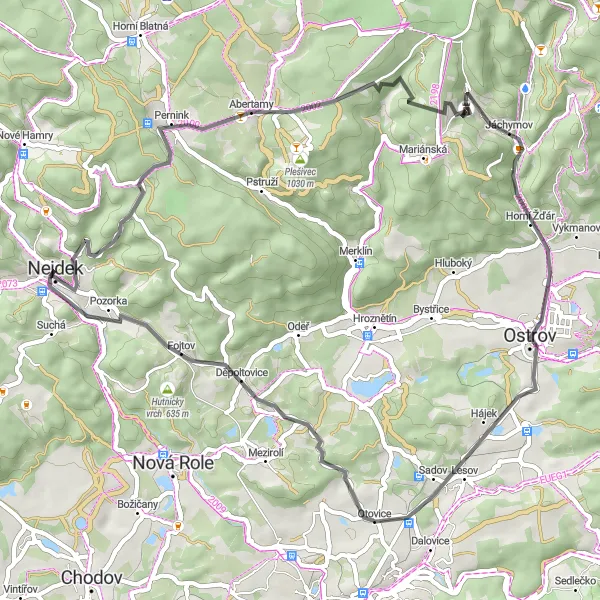 Miniaturní mapa "Vyhlídka Abertamy" inspirace pro cyklisty v oblasti Severozápad, Czech Republic. Vytvořeno pomocí plánovače tras Tarmacs.app