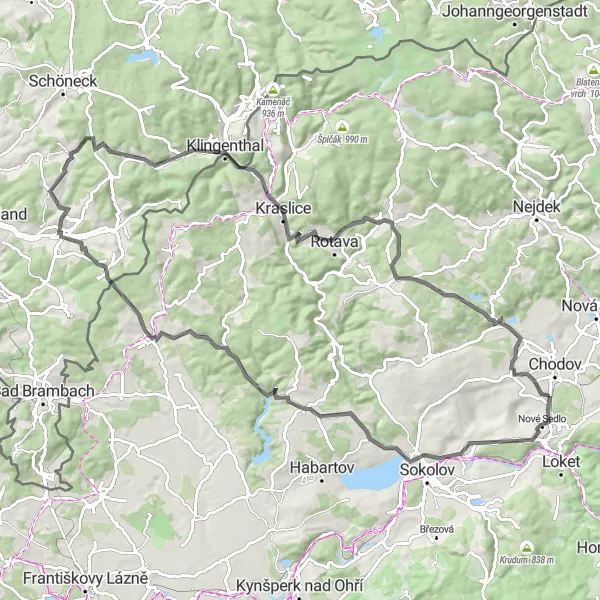 Miniaturní mapa "Náročná cesta k Vyhlídce Josefa II." inspirace pro cyklisty v oblasti Severozápad, Czech Republic. Vytvořeno pomocí plánovače tras Tarmacs.app