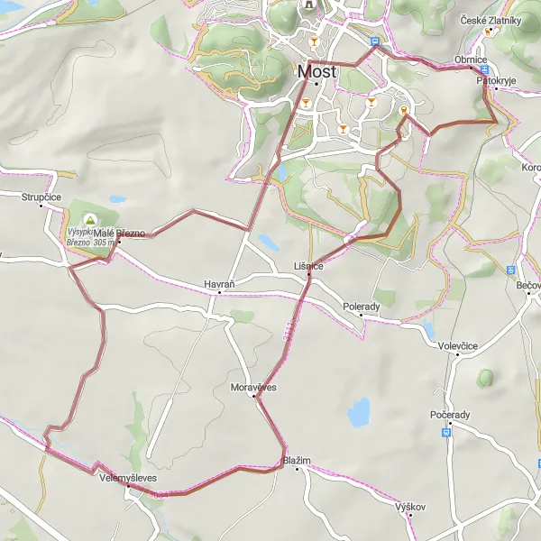 Map miniature of "Gravel Adventure" cycling inspiration in Severozápad, Czech Republic. Generated by Tarmacs.app cycling route planner