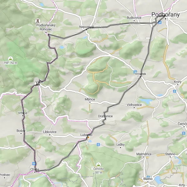 Mapa miniatúra "Objevujte severní část Čech na kole" cyklistická inšpirácia v Severozápad, Czech Republic. Vygenerované cyklistickým plánovačom trás Tarmacs.app