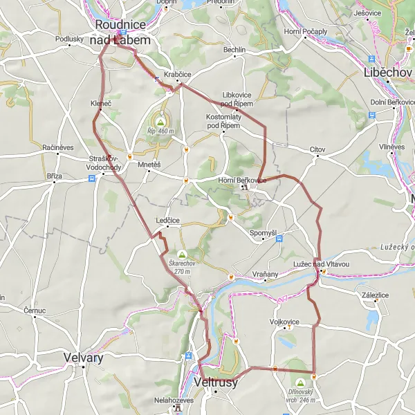 Miniatura mapy "Trasa Gravel przez kamenną krainę" - trasy rowerowej w Severozápad, Czech Republic. Wygenerowane przez planer tras rowerowych Tarmacs.app