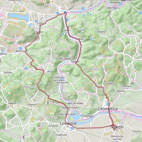 Map miniature of "The Gravel Adventure" cycling inspiration in Severozápad, Czech Republic. Generated by Tarmacs.app cycling route planner