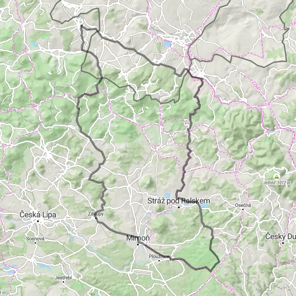 Miniaturní mapa "Road Großschönau - Waltersdorf" inspirace pro cyklisty v oblasti Severozápad, Czech Republic. Vytvořeno pomocí plánovače tras Tarmacs.app