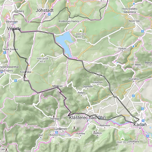 Map miniature of "Road Cycling Adventure through the Majestic Ore Mountains" cycling inspiration in Severozápad, Czech Republic. Generated by Tarmacs.app cycling route planner