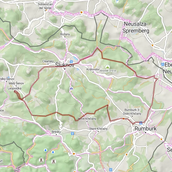 Miniaturní mapa "Tradiční cesty okolo Rumburku" inspirace pro cyklisty v oblasti Severozápad, Czech Republic. Vytvořeno pomocí plánovače tras Tarmacs.app