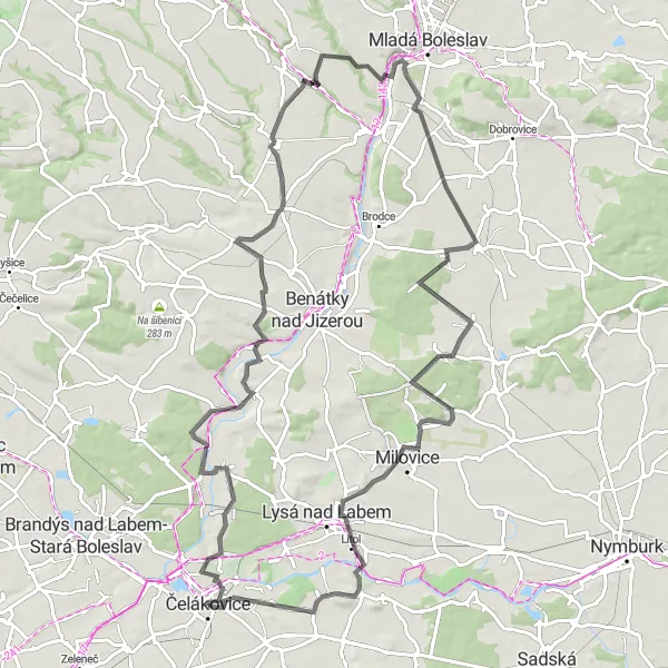 Karten-Miniaturansicht der Radinspiration "Fahrradrundweg von Sojovice nach Litol" in Střední Čechy, Czech Republic. Erstellt vom Tarmacs.app-Routenplaner für Radtouren