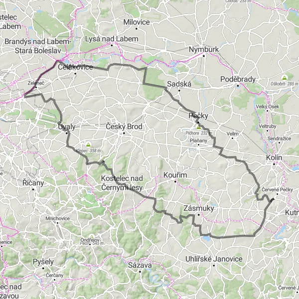 Karten-Miniaturansicht der Radinspiration "Epische Fahrradroute von Opatovický vrch nach Opatovice" in Střední Čechy, Czech Republic. Erstellt vom Tarmacs.app-Routenplaner für Radtouren