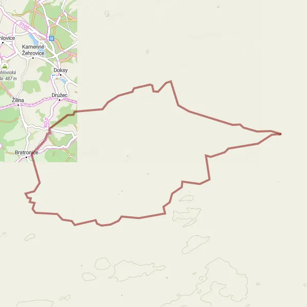 Miniatura mapy "Trasa gravelowa przez Střední Čechy" - trasy rowerowej w Střední Čechy, Czech Republic. Wygenerowane przez planer tras rowerowych Tarmacs.app