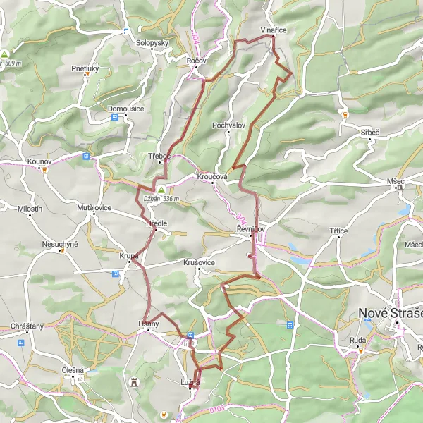 Miniatura mapy "Relaksująca trasa gravelowa z Lužná" - trasy rowerowej w Střední Čechy, Czech Republic. Wygenerowane przez planer tras rowerowych Tarmacs.app
