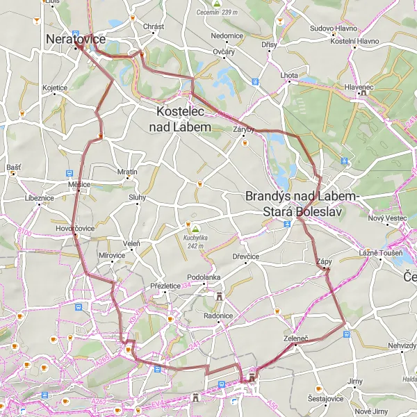 Miniatura mapy "Trasa do zámek Brandýs nad Labem" - trasy rowerowej w Střední Čechy, Czech Republic. Wygenerowane przez planer tras rowerowych Tarmacs.app