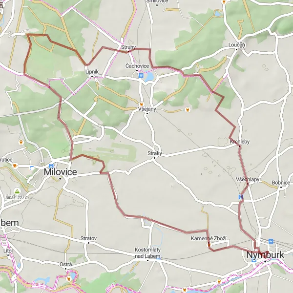 Karten-Miniaturansicht der Radinspiration "Gravel Fahrradtour nach Bor" in Střední Čechy, Czech Republic. Erstellt vom Tarmacs.app-Routenplaner für Radtouren