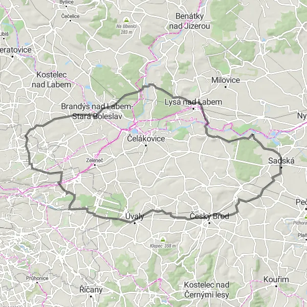 Miniatura mapy "Trasa road przez Novą Ves II i Semicką hůrę" - trasy rowerowej w Střední Čechy, Czech Republic. Wygenerowane przez planer tras rowerowych Tarmacs.app