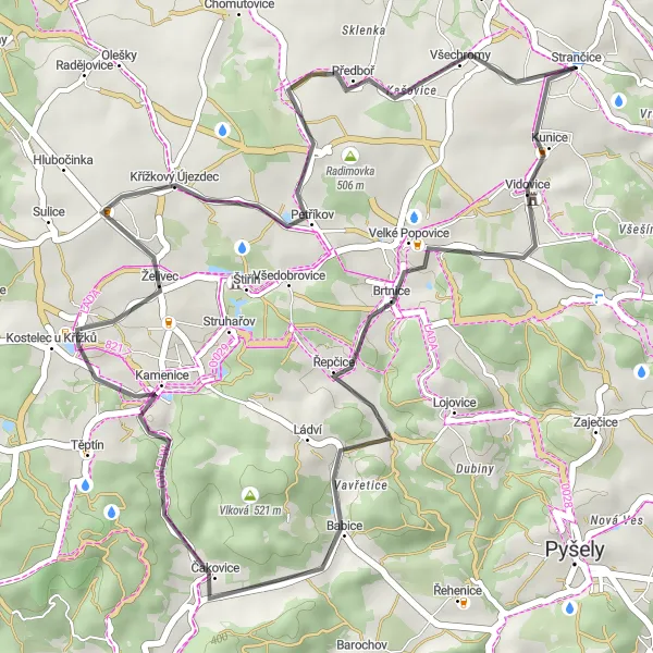 Karten-Miniaturansicht der Radinspiration "Historische Tour um Strančice" in Střední Čechy, Czech Republic. Erstellt vom Tarmacs.app-Routenplaner für Radtouren
