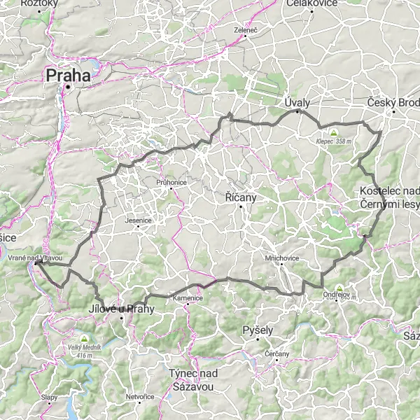 Miniatura mapy "Rowerowa wyprawa do Jankova i Dolní Lomnice" - trasy rowerowej w Střední Čechy, Czech Republic. Wygenerowane przez planer tras rowerowych Tarmacs.app